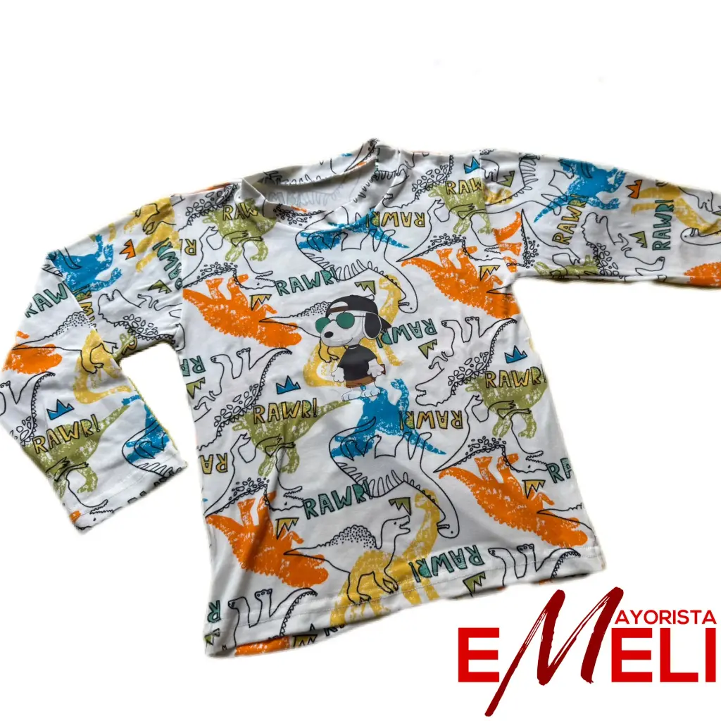 Remera modal estampada de niño por unidad