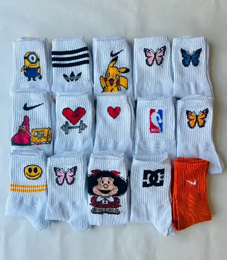 Medias estampadas Tenis 3/4 (docena)