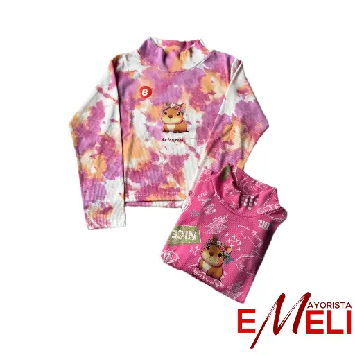 Media polera morley estampado niña (unidad)